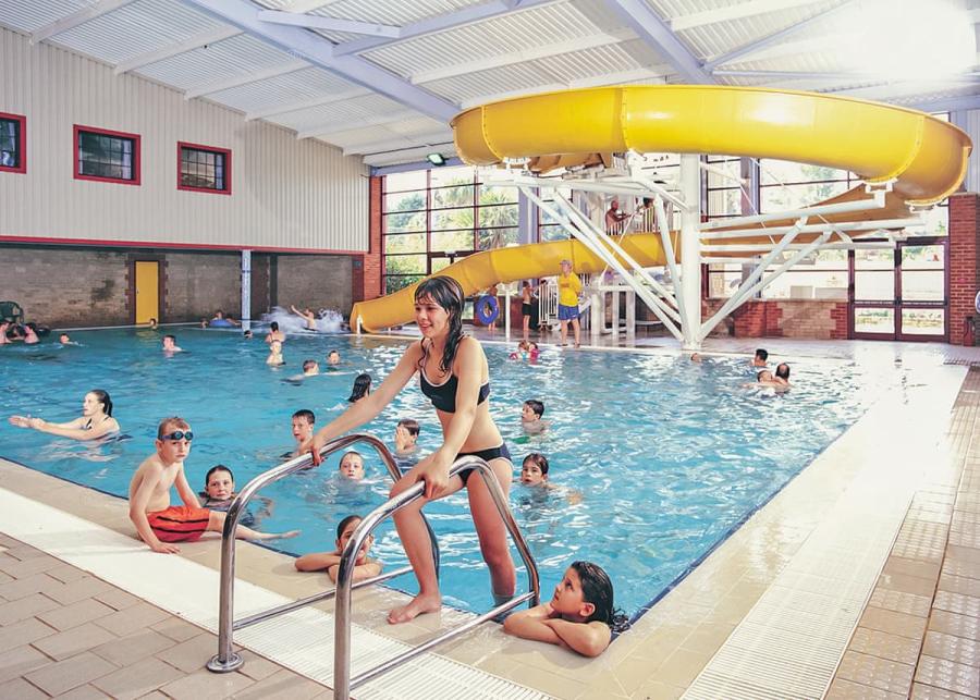 flumes and pool at Lady’s Mile Holiday Park