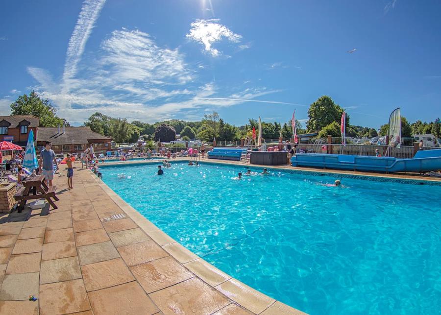 outdoor swimming pool at Lady’s Mile Holiday Park