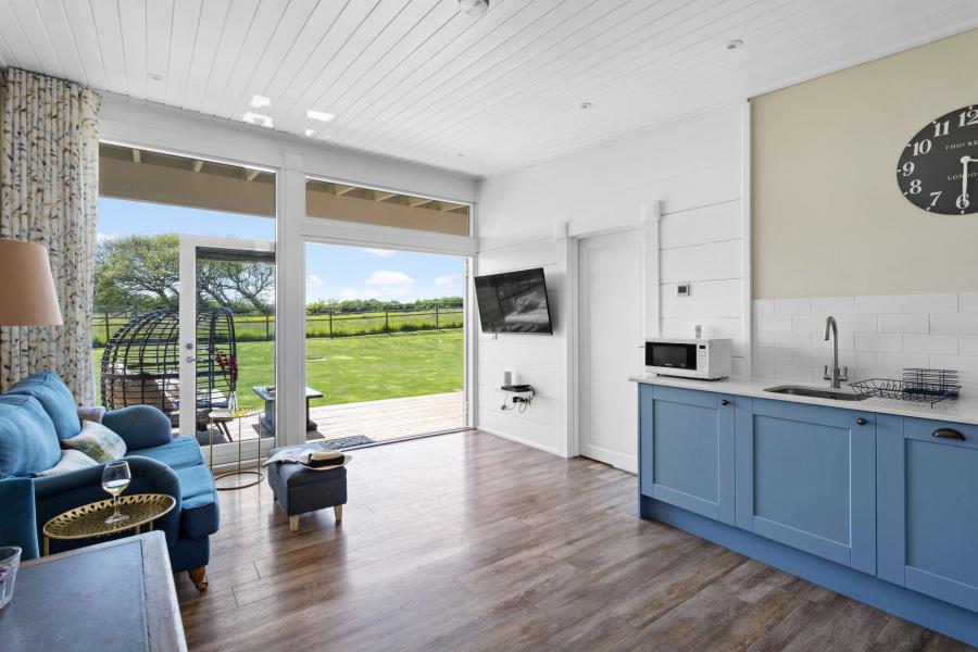 spacious kitchen in luxury lodge