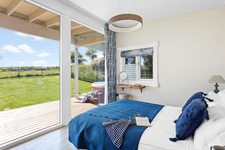 double bedroom with a view, march end lodges, north devon