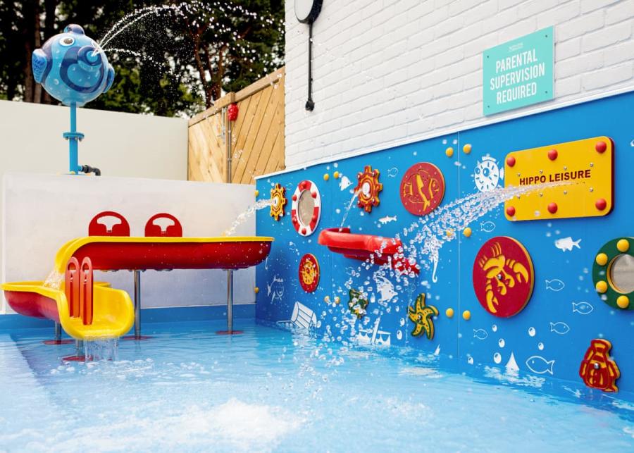 kids outdoor splash zone at Newlands Holiday Park