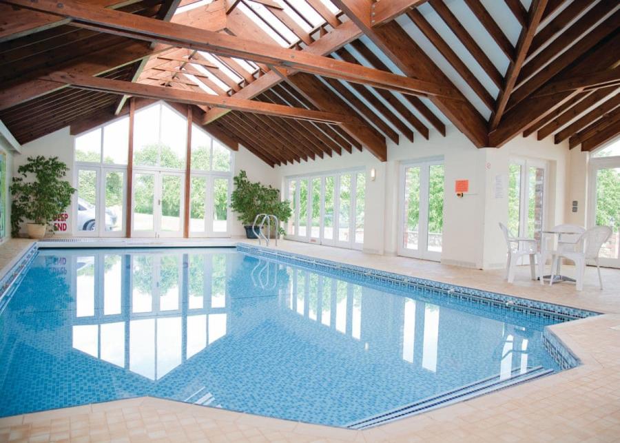 the indoor swimming pool at Otter Falls in Honiton, Devon