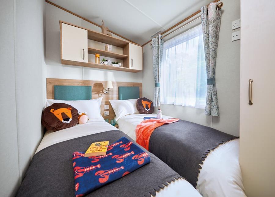 caravan twin bedroom at perran heights holiday park 