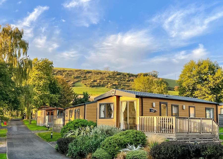 caravans on the pretty Primley Meadow Holiday Park in paignton