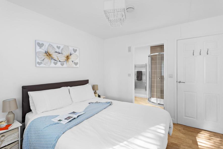 double bedroom at redlake farm luxury lodges