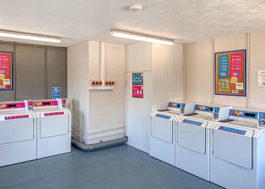 laundry room at shear barn holiday park in hastings