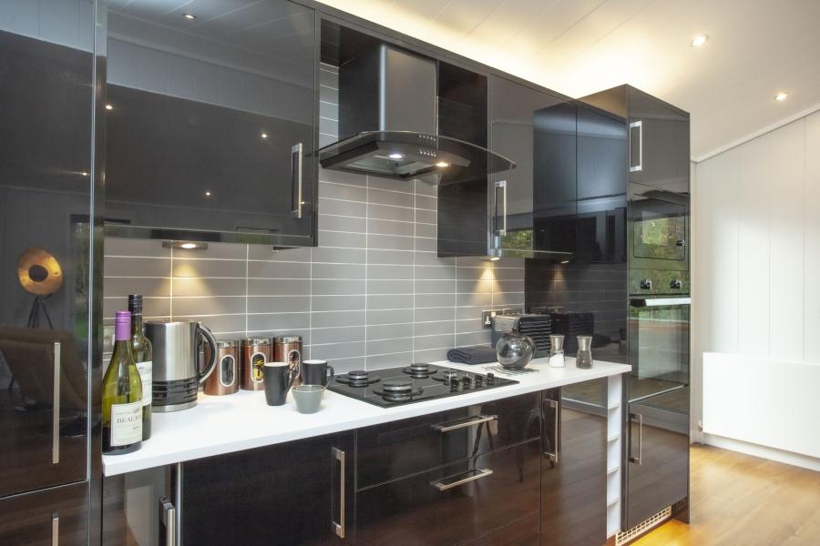 contemporary kitchen, modern glamping lodge