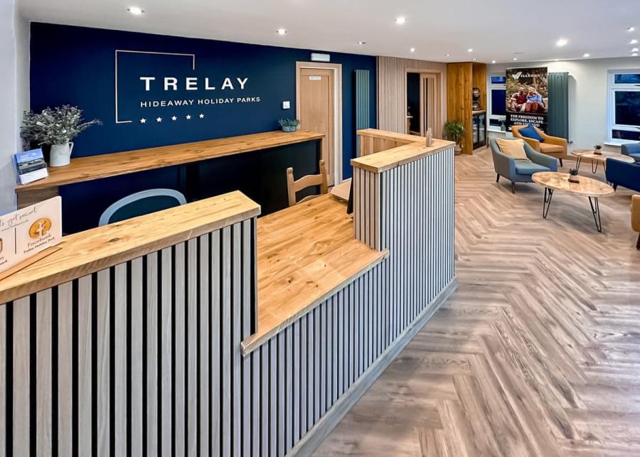 reception area at trelay holiday park 