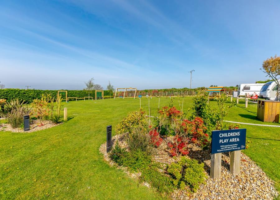 childrens play area at trelay holiday park in cornwall