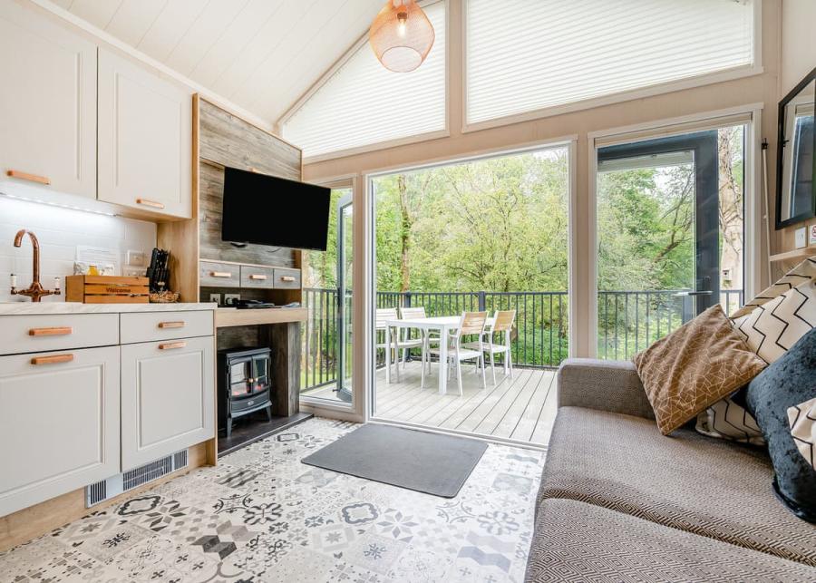 modern open plan lodge at Augill Beck Holiday Park in the lake district