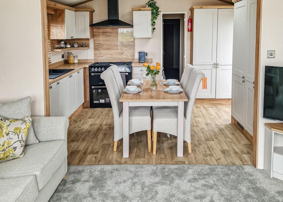 open plan living area at brightlingsea holiday park 