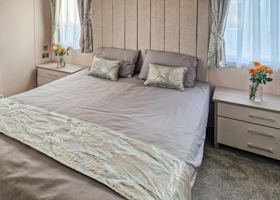 caravan double bedroom at brightlingsea holiday park in essex