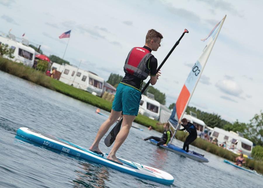 paddle coarding at croft farm water park