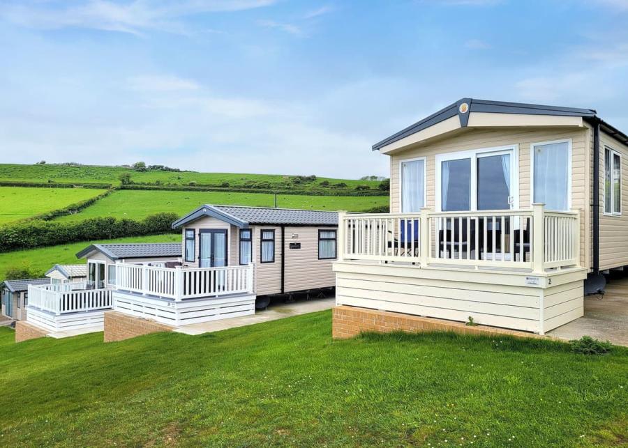 private decking at gorselands caravan park in dorchester