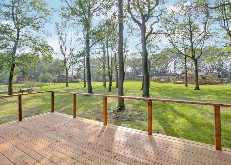 private decking at a luxury lodge in congleton cheshire