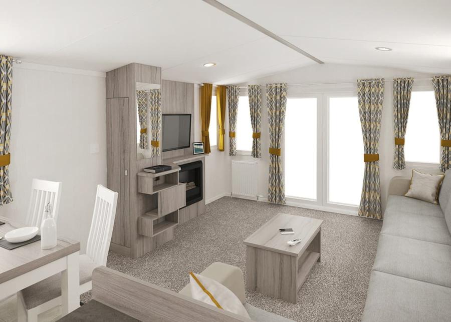 open plan living in a caravan at the orchards holiday park in the isle of wight