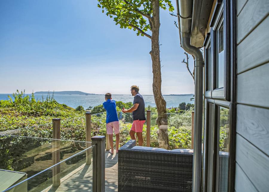 views from a lodge at osmington mills lodge park