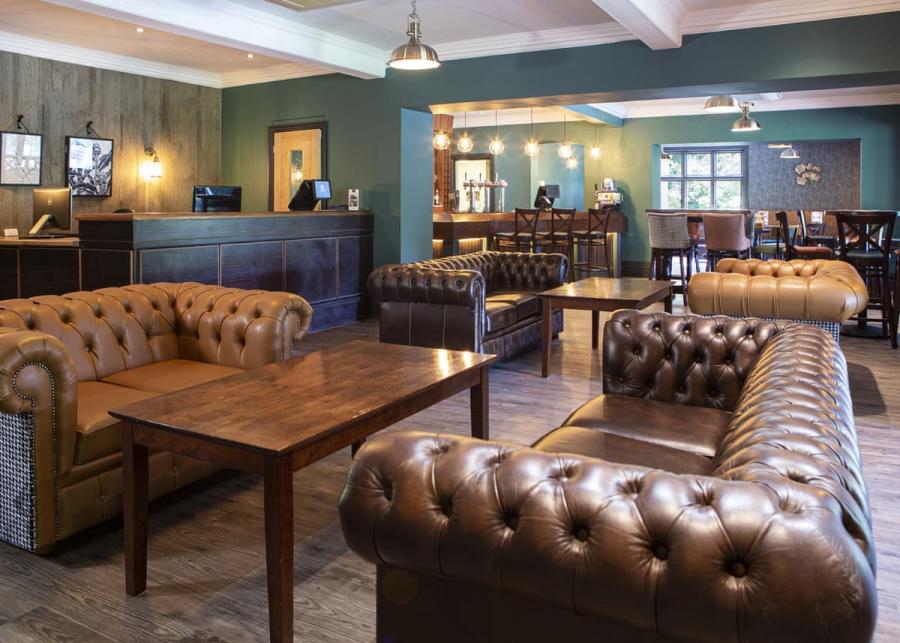 seating at views from a lodge at osmington mills lodge park