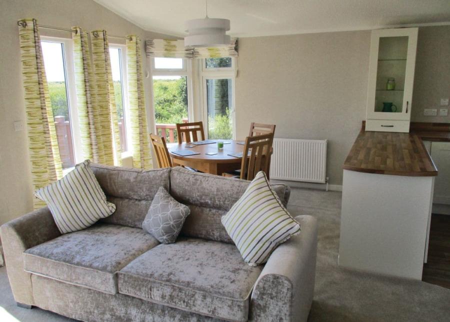 open plan living in a caravan at port haverigg holiday village