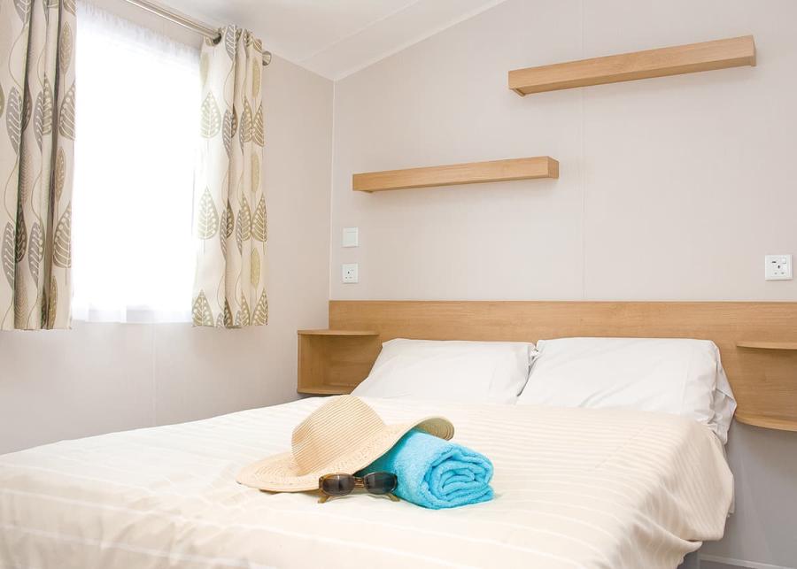 double bed at  tencreek holiday park 