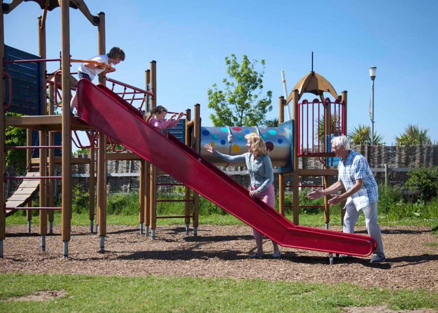 childrens play area at waldegraves holiday park 
