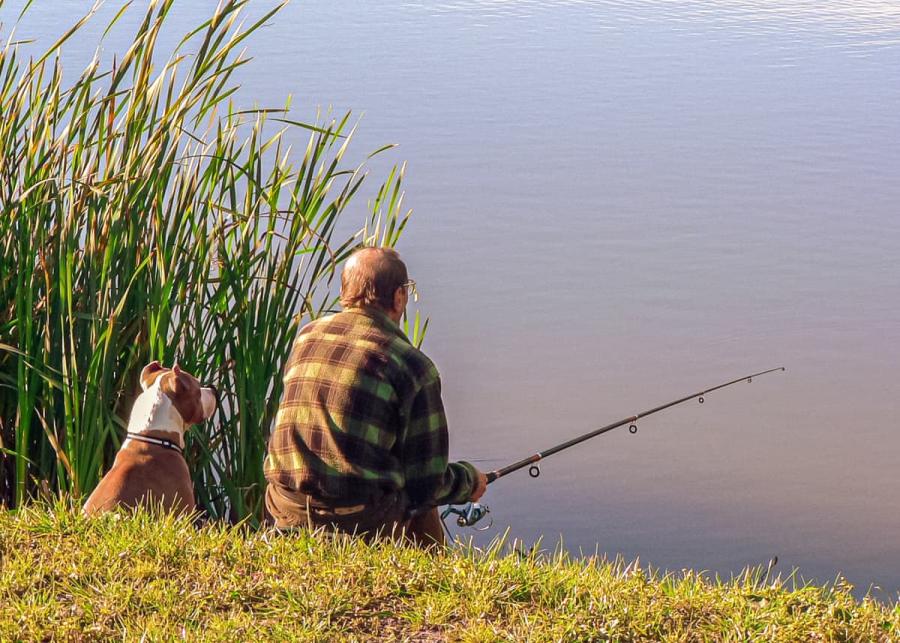 fishing at witton castle country park near Bishop Auckland in durham