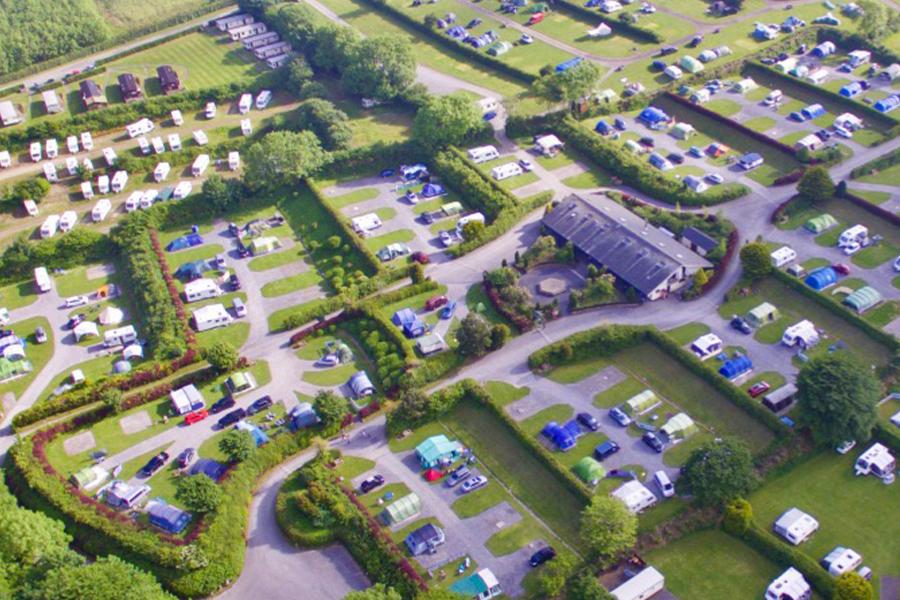 looking over Woodlands Caravan and Camping in Dartmouth