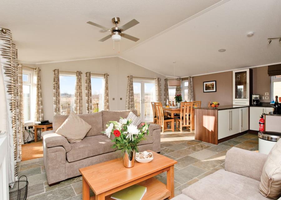 open plan interior of a luxury lodge ashby woulds lodges