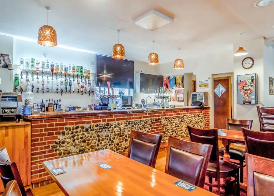 bar at castaways beach resort near bacton-on-sea