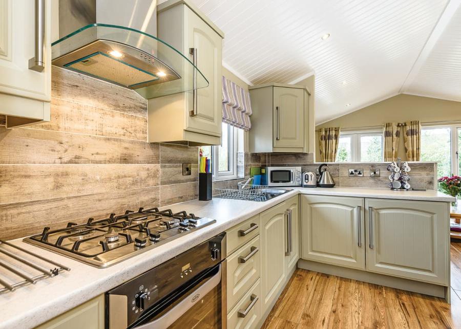 modern kitchen at crake valley holiday park 