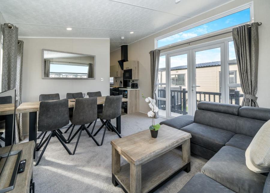 open plan dining and sitting room