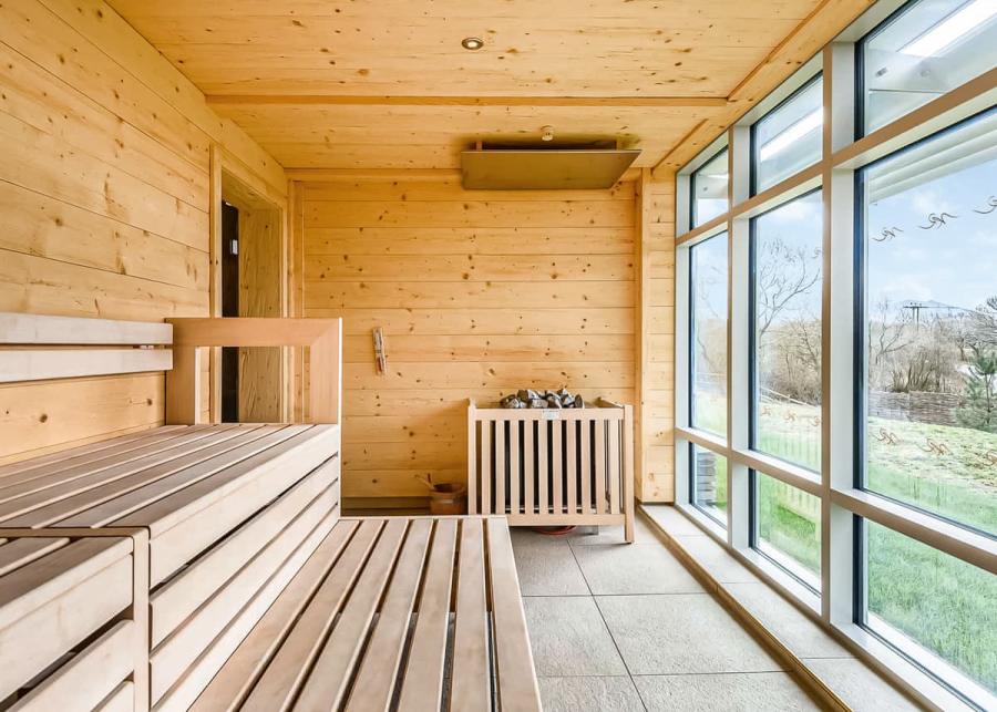 sauna at keswick reach lodge retreat