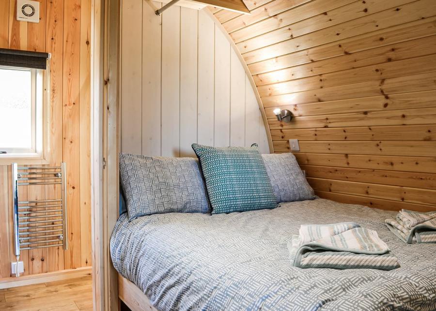 double bedroom in a glamping pod