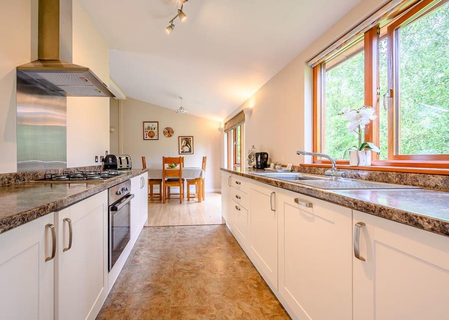 modern kitchen at meadows end lodges in the lake district