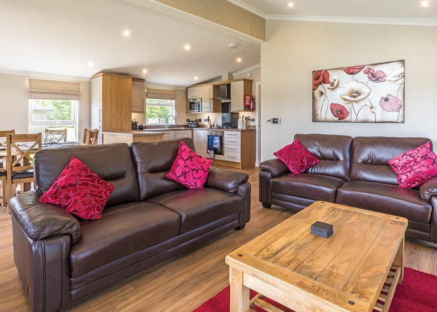 open plan living area at woodhall country park lodges near woodhall spa