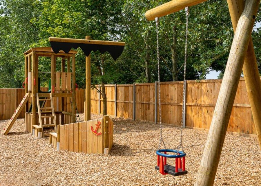playground at otters mead boutique lodges near beetley