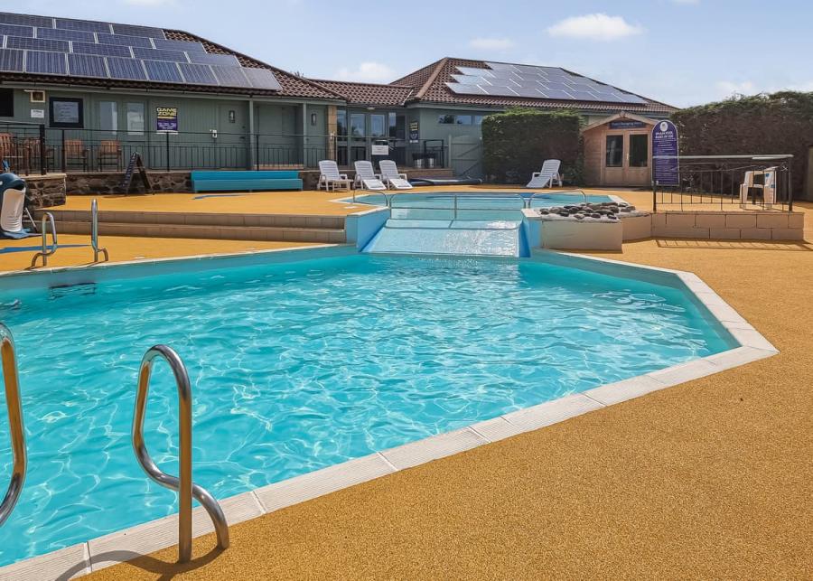 swimming pool at waren caravan park in bamburgh