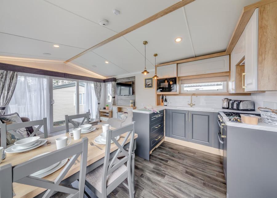 modern kitchen at waren caravan park 