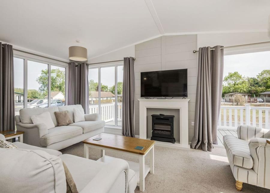 modern open plan living area at yaxham waters holiday park