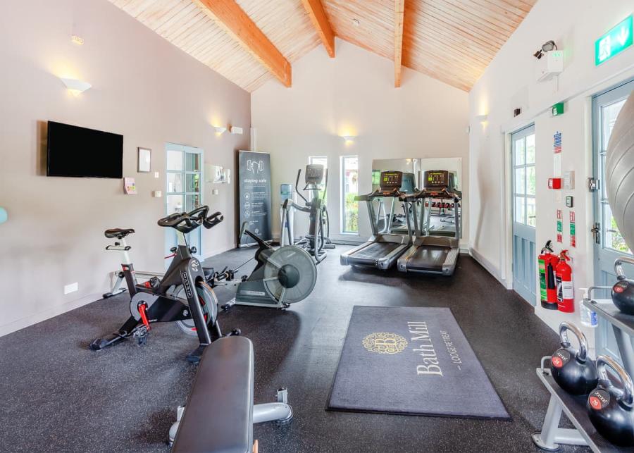 gym at bath mill lodge retreat 