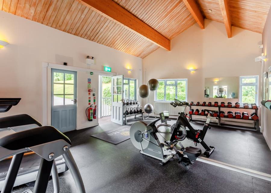 gym at bath mill lodge retreat near bath