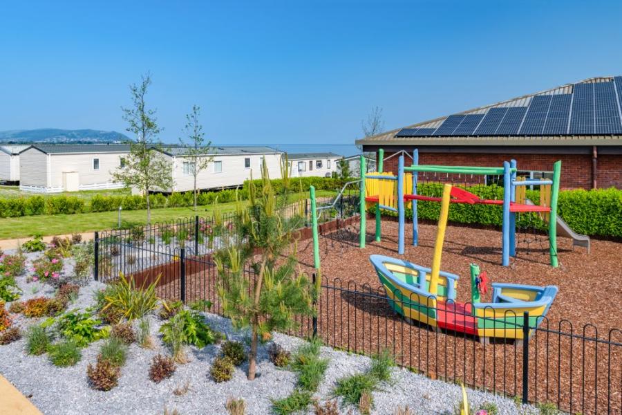 outdoor play area at blue anchor holiday park in somerset