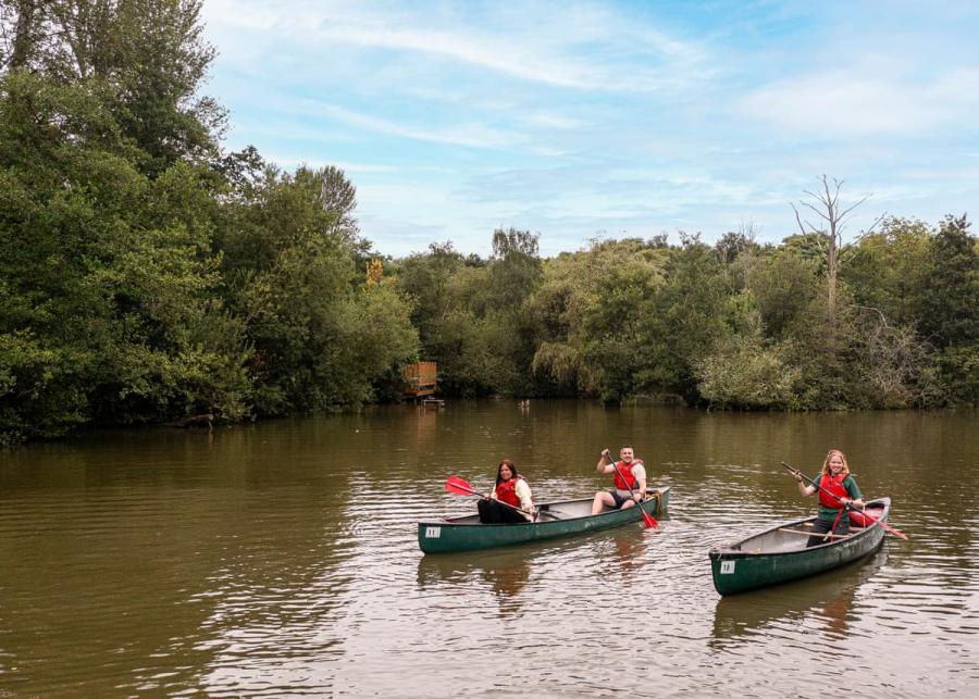 kayaking at brokerswood holiday park near longleat