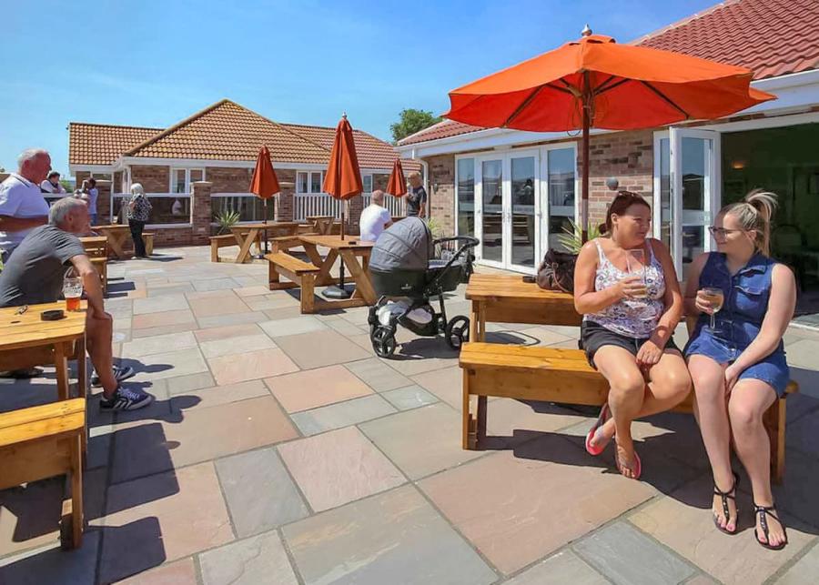 terrace at cowden holiday park in yorkshire