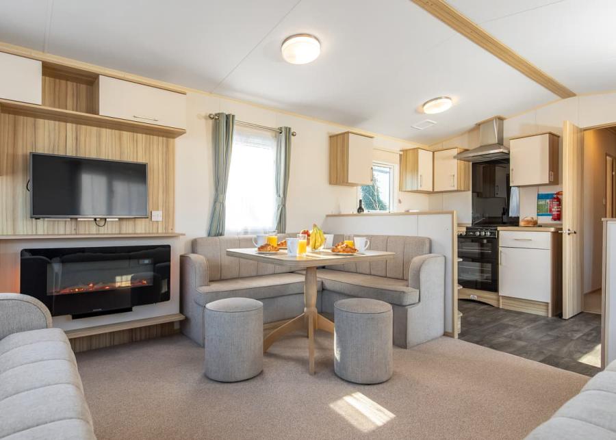 lodge interior at the bay holiday park