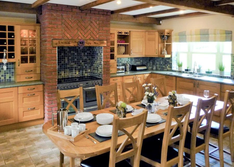 large kitchen in a cottage at brecon beacons resort 