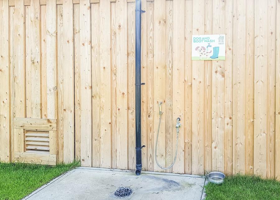 dog wash area at flaxton meadows luxury lodges in york