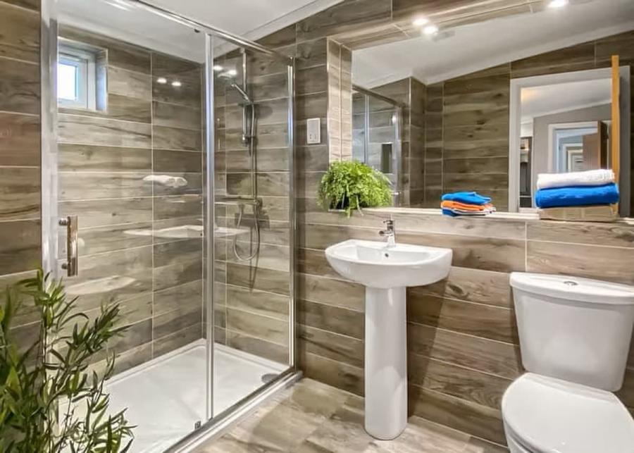 modern bathroom at florence springs lakeside lodges in tenby 