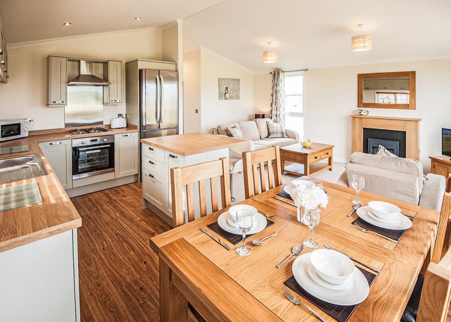 lodge open plan kitchen at holderness country park near hull