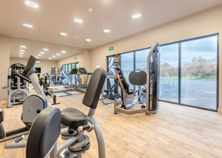 gym at love2stay mid wales in powys